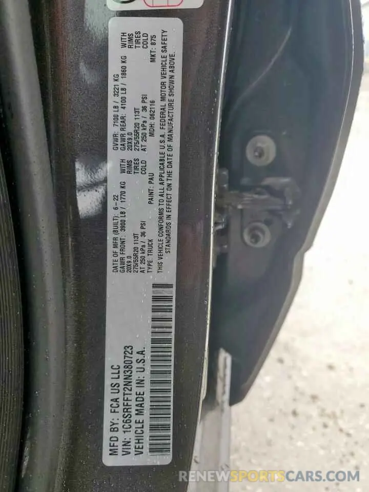 13 Photograph of a damaged car 1C6SRFFT2NN380723 RAM 1500 2022