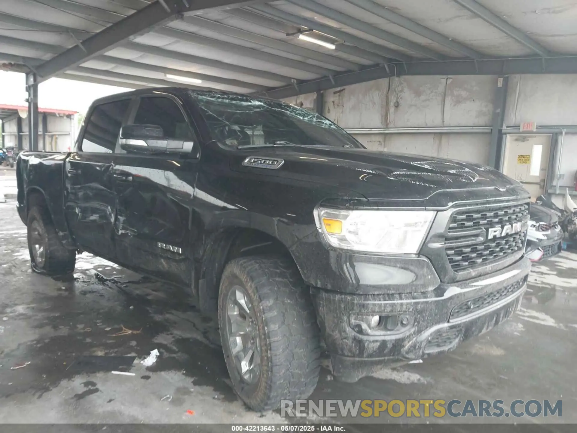 1 Photograph of a damaged car 1C6SRFFT3NN406309 RAM 1500 2022