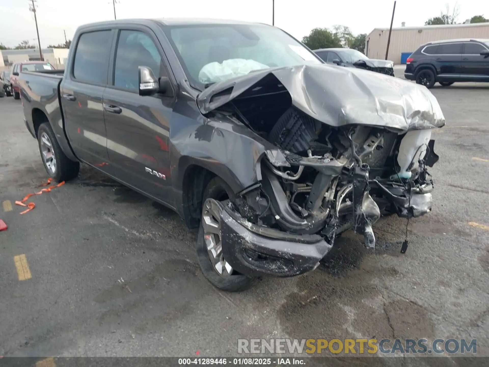 1 Photograph of a damaged car 1C6SRFFT3NN444638 RAM 1500 2022