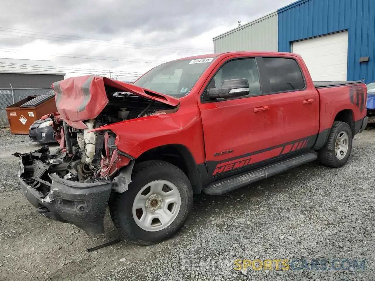 1 Photograph of a damaged car 1C6SRFFT6NN118865 RAM 1500 2022