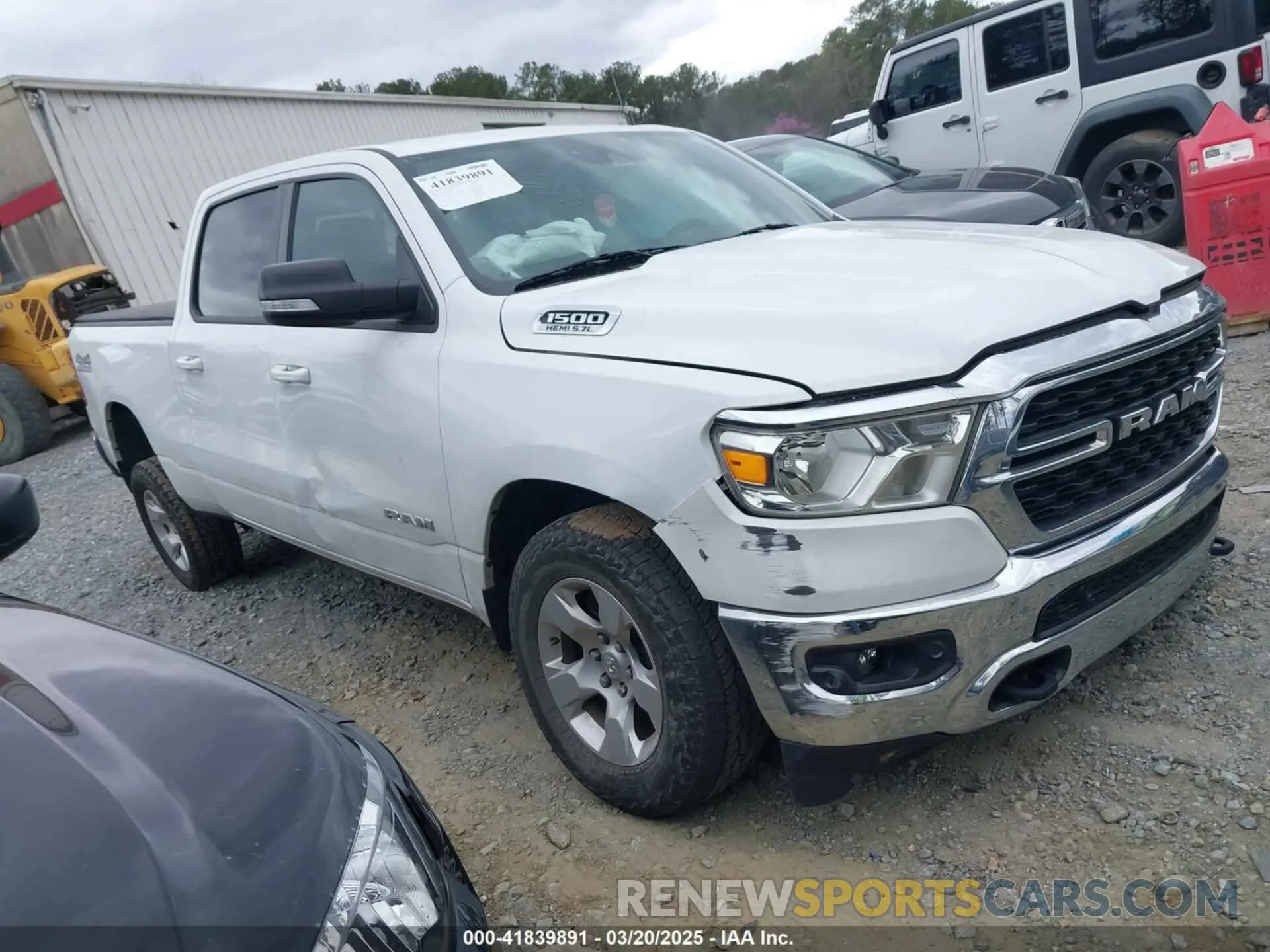 1 Photograph of a damaged car 1C6SRFMT3NN400075 RAM 1500 2022