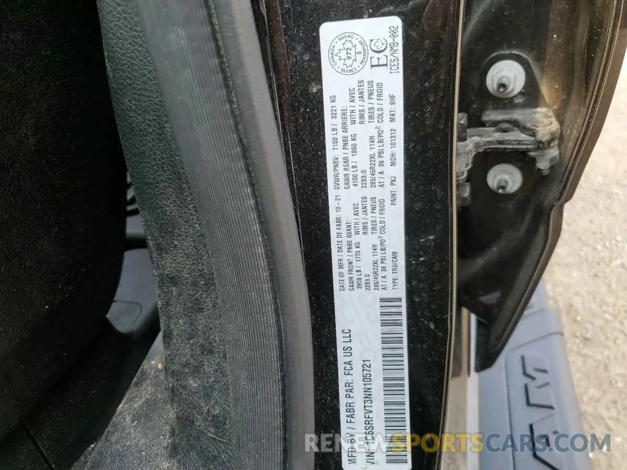 12 Photograph of a damaged car 1C6SRFVT3NN105721 RAM 1500 2022