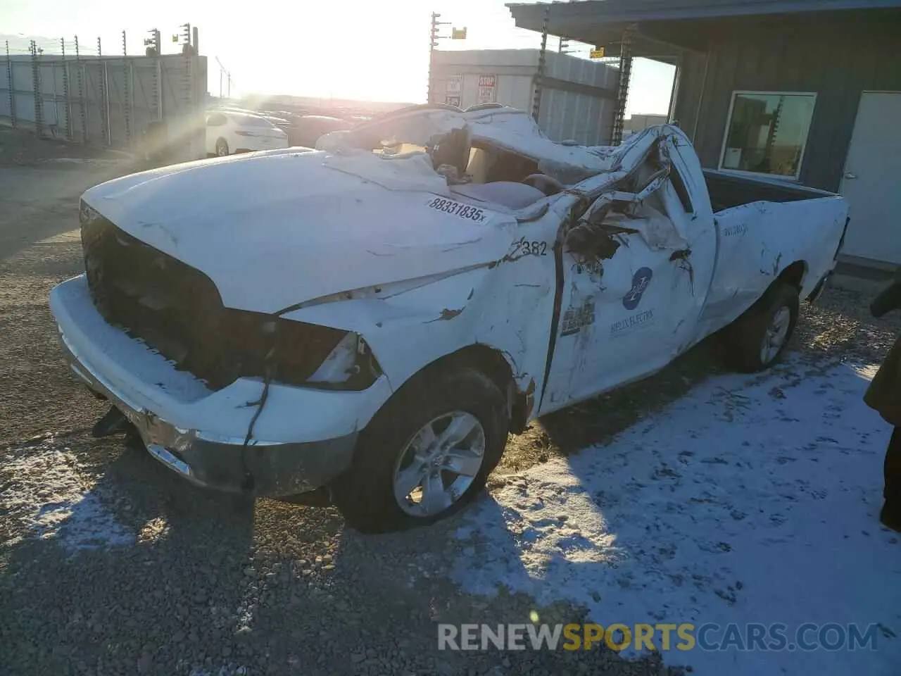 1 Photograph of a damaged car 3C6JR7DG0NG428493 RAM 1500 2022