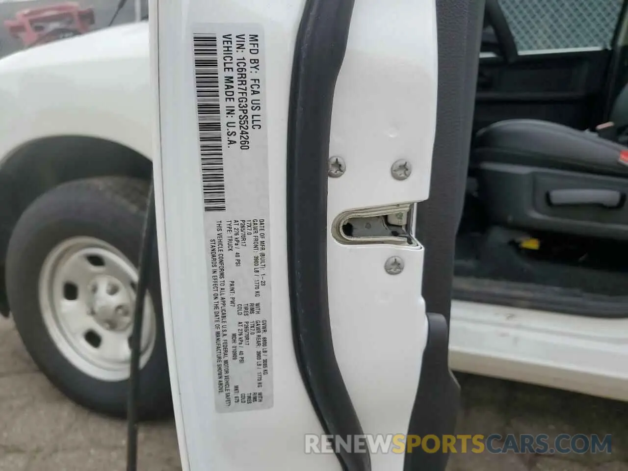 12 Photograph of a damaged car 1C6RR7FG3PS524260 RAM 1500 2023