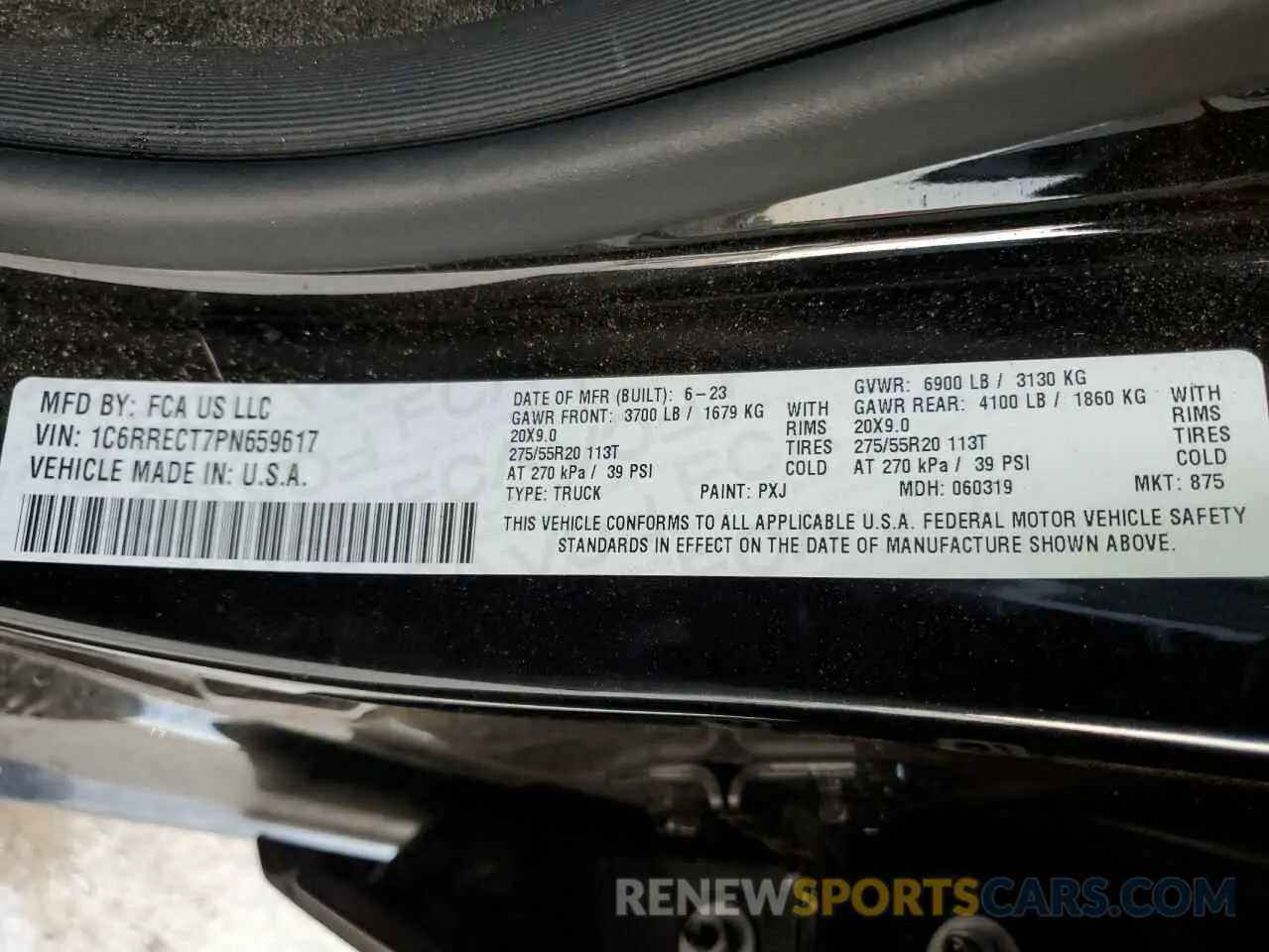15 Photograph of a damaged car 1C6RRECT7PN659617 RAM 1500 2023