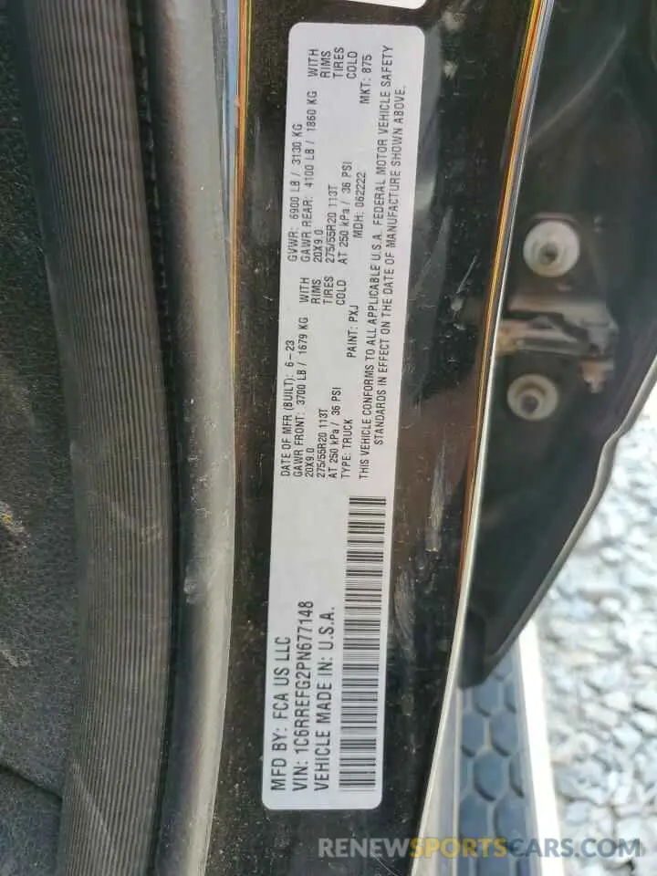 12 Photograph of a damaged car 1C6RREFG2PN677148 RAM 1500 2023
