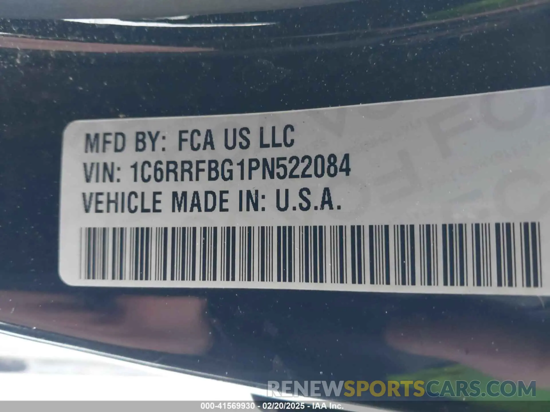 9 Photograph of a damaged car 1C6RRFBG1PN522084 RAM 1500 2023