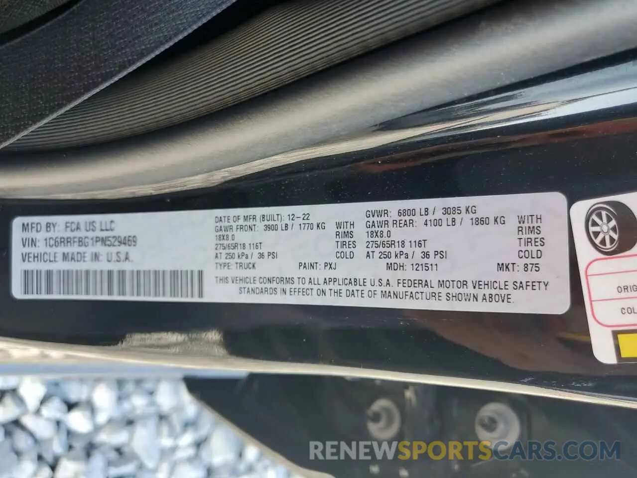 13 Photograph of a damaged car 1C6RRFBG1PN529469 RAM 1500 2023