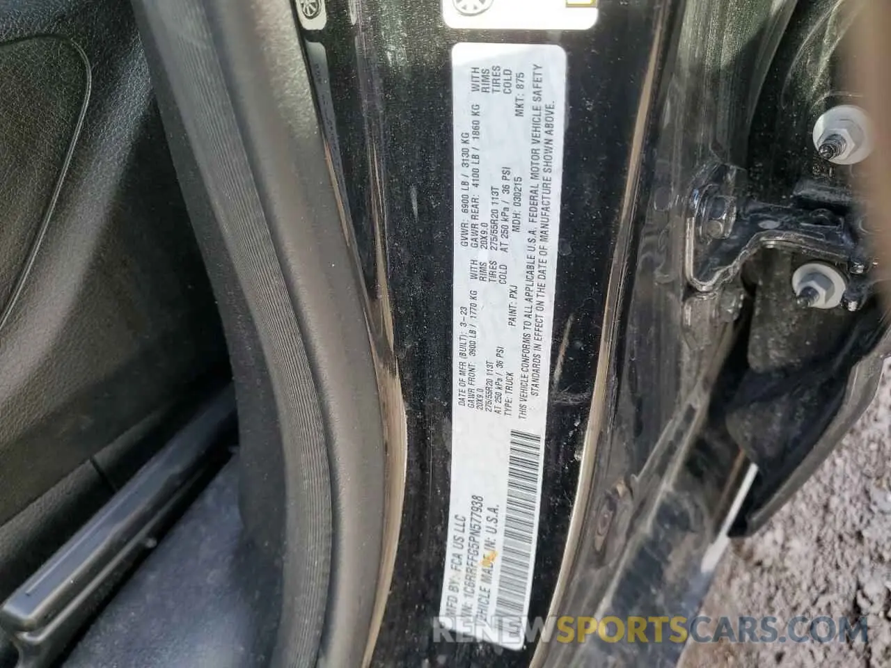 12 Photograph of a damaged car 1C6RRFFG5PN577938 RAM 1500 2023