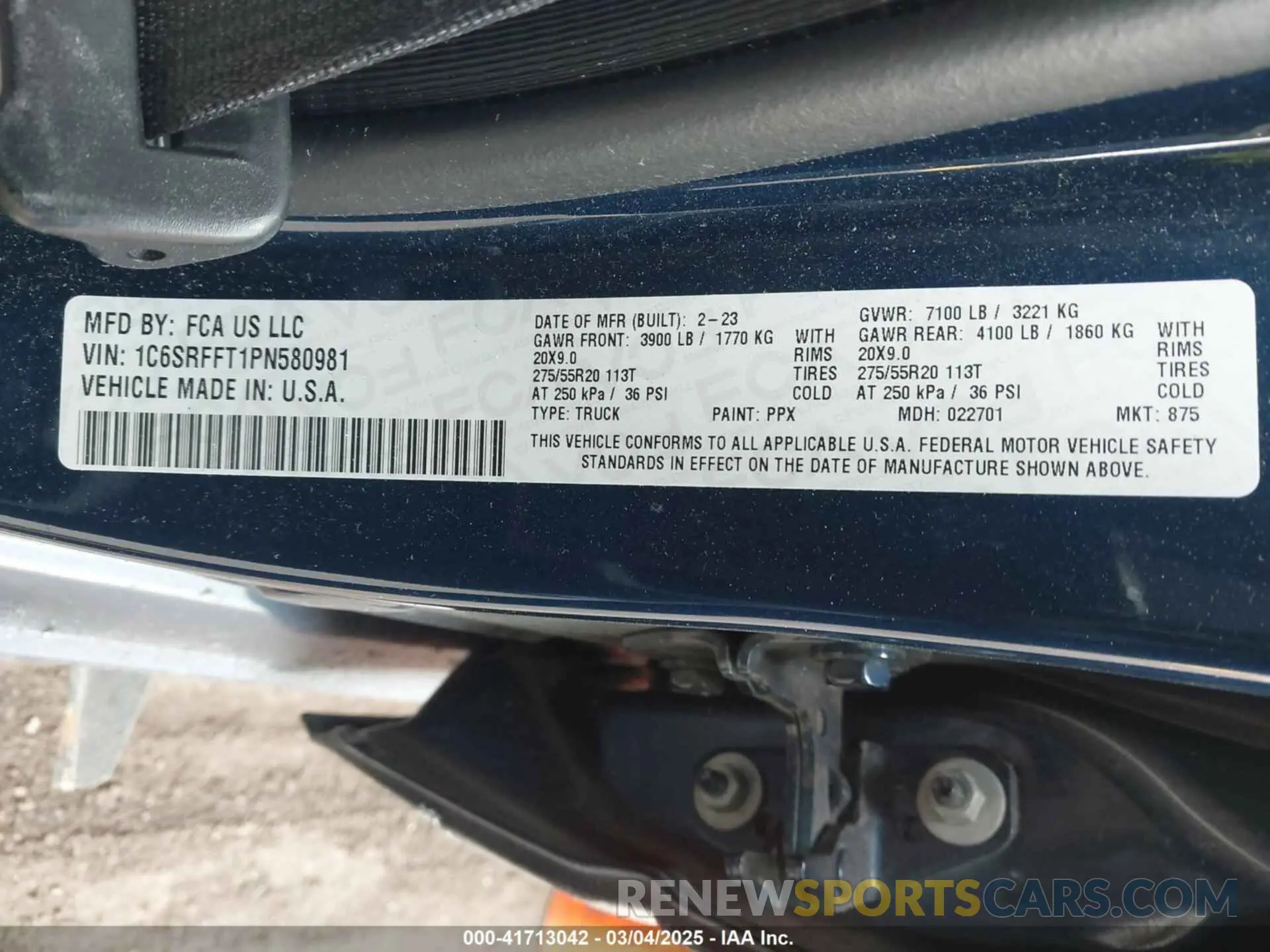 9 Photograph of a damaged car 1C6SRFFT1PN580981 RAM 1500 2023