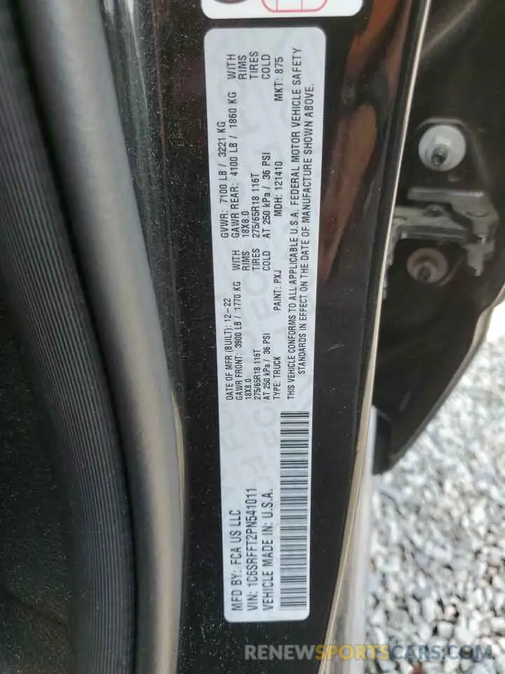 12 Photograph of a damaged car 1C6SRFFT2PN541011 RAM 1500 2023