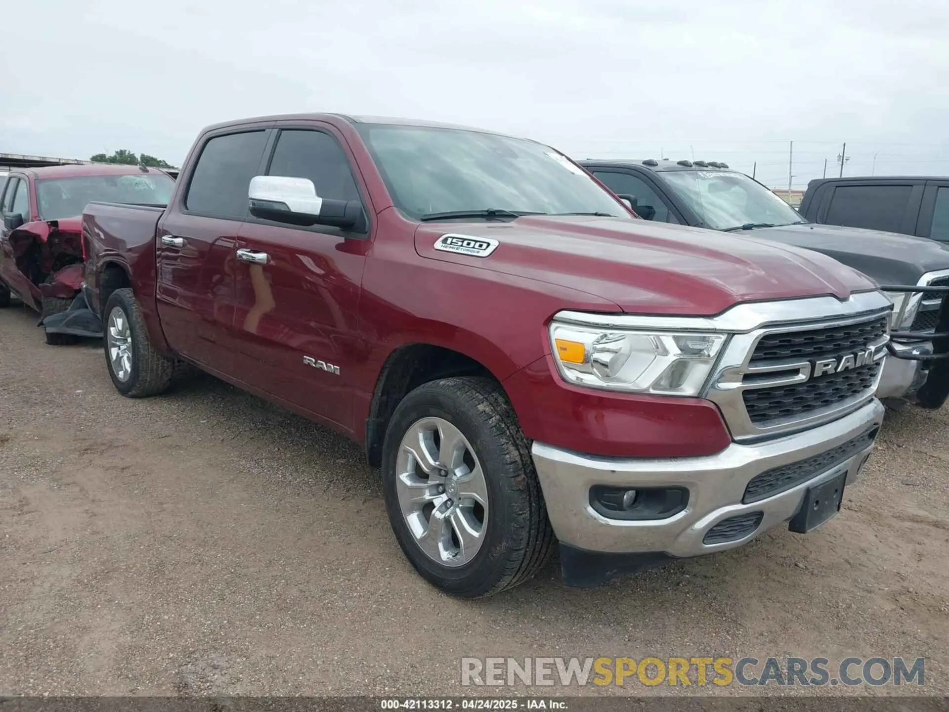 1 Photograph of a damaged car 1C6SRFFT2PN702988 RAM 1500 2023