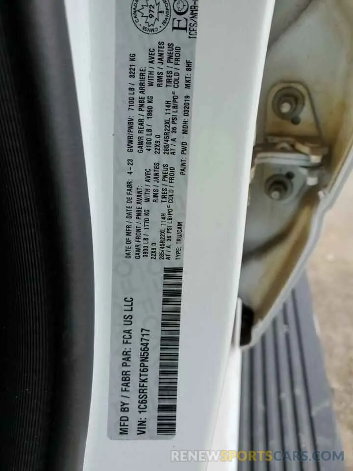 12 Photograph of a damaged car 1C6SRFKT6PN564717 RAM 1500 2023