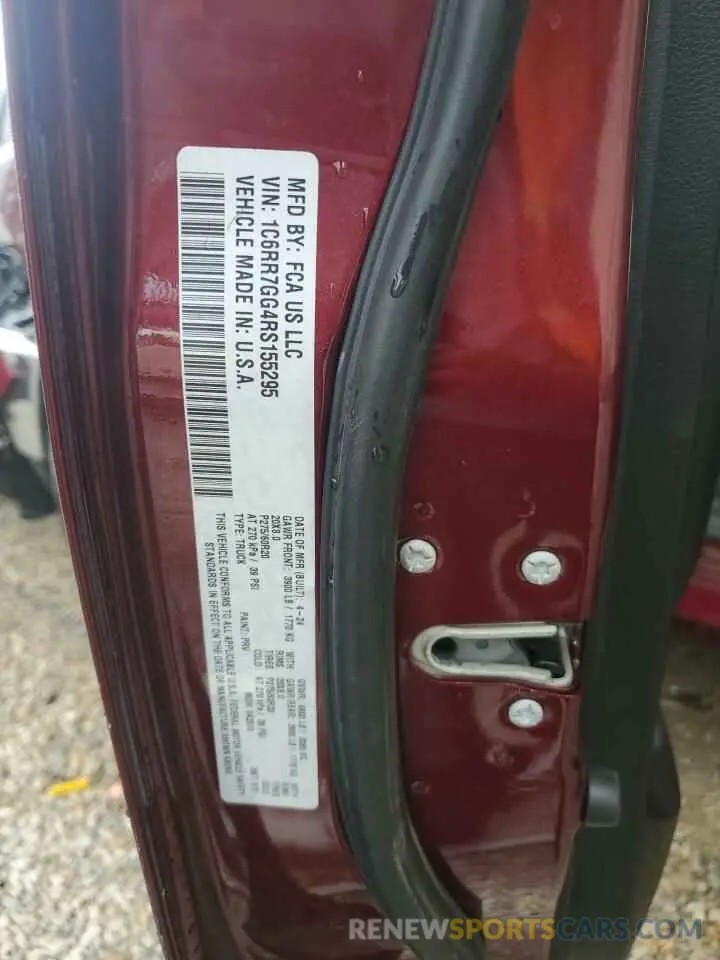 13 Photograph of a damaged car 1C6RR7GG4RS155295 RAM 1500 2024