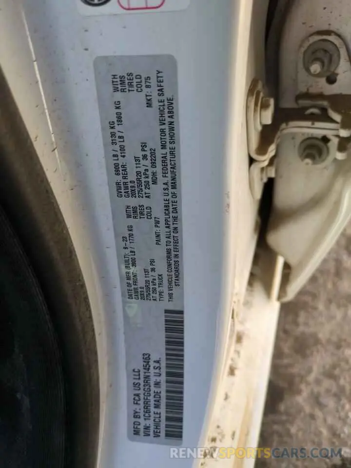 12 Photograph of a damaged car 1C6RRFGG3RN145463 RAM 1500 2024
