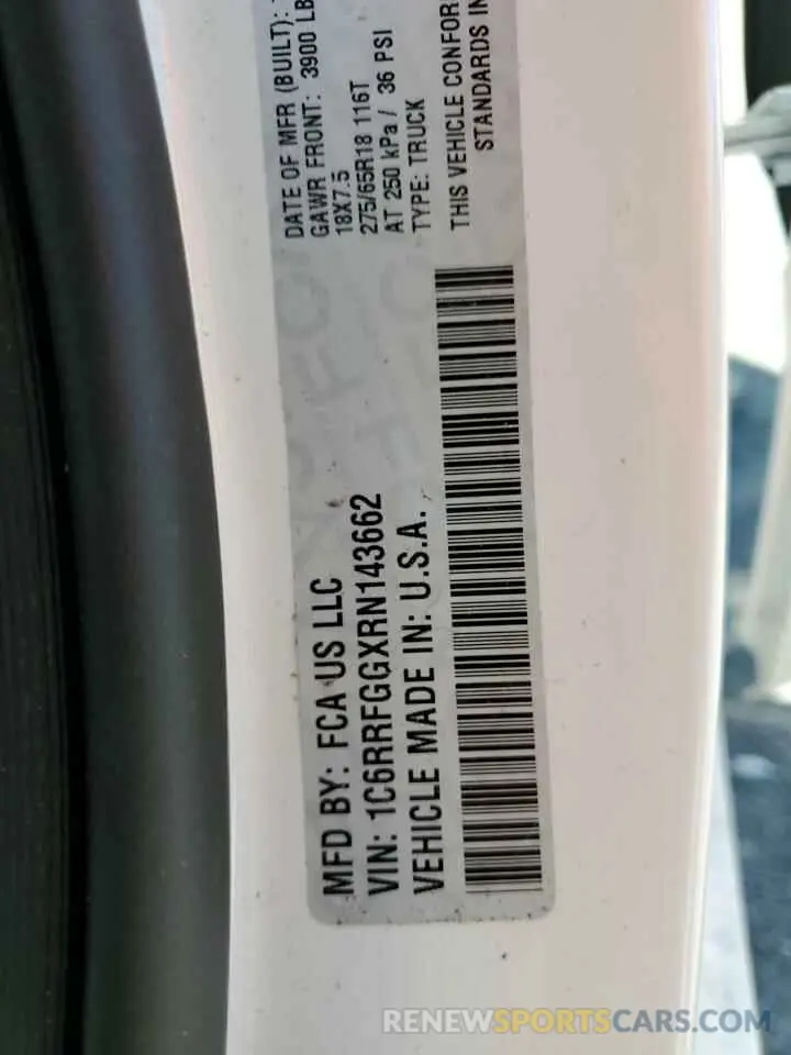 14 Photograph of a damaged car 1C6RRFGGXRN143662 RAM 1500 2024
