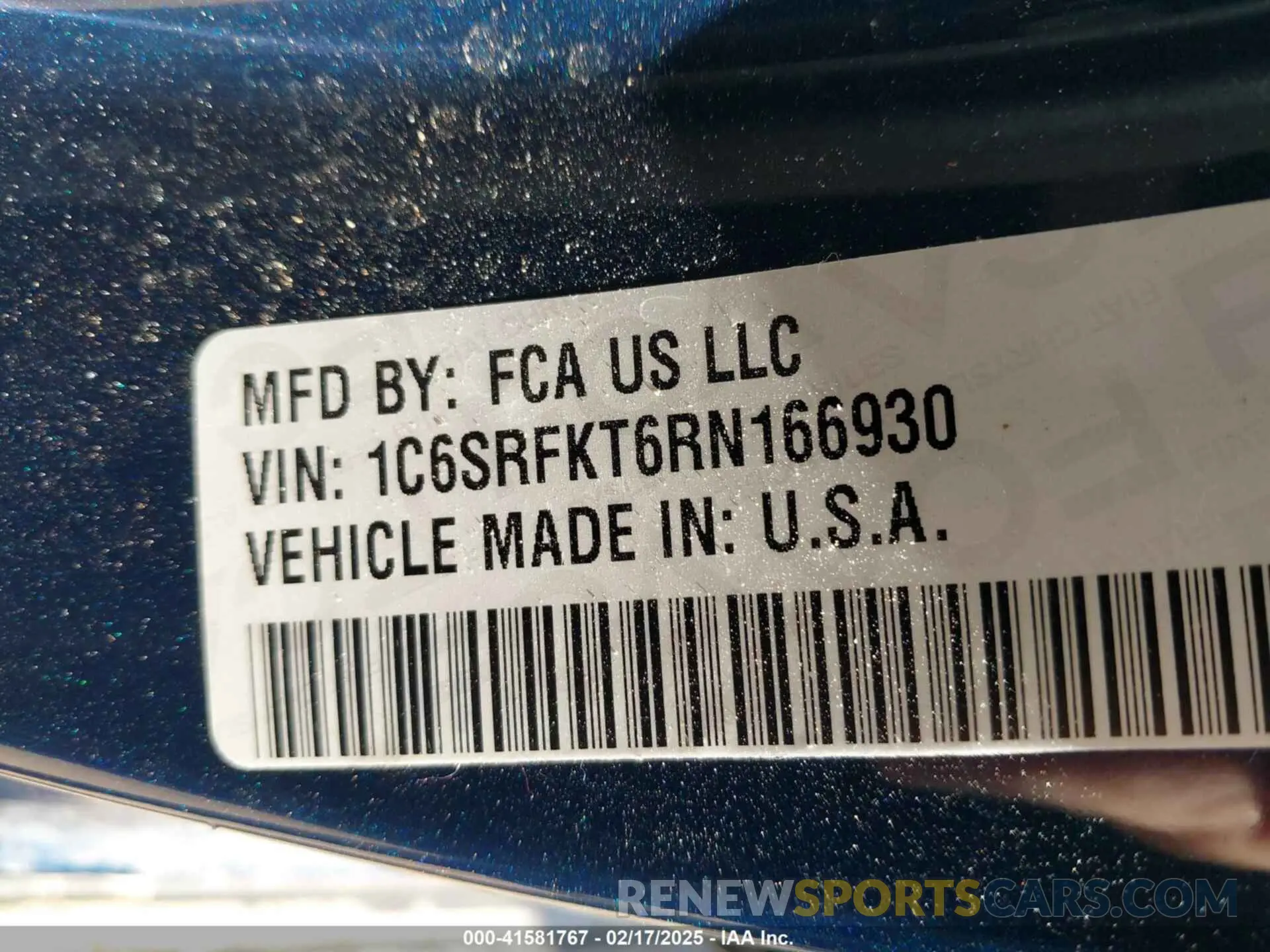 9 Photograph of a damaged car 1C6SRFKT6RN166930 RAM 1500 2024