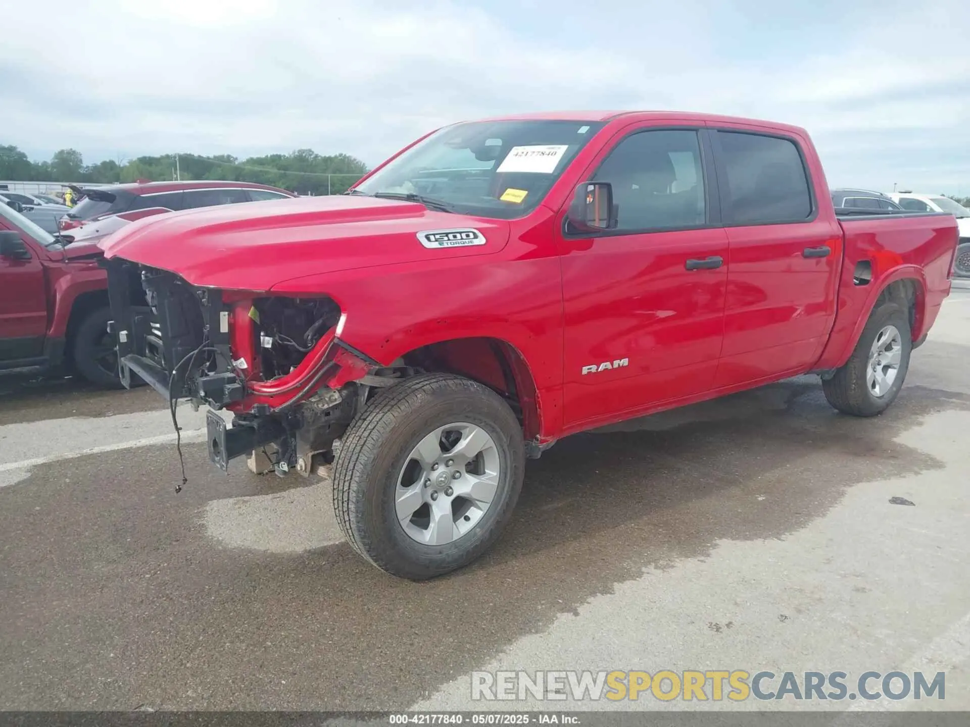 2 Photograph of a damaged car 1C6RRFFG8SN535692 RAM 1500 2025