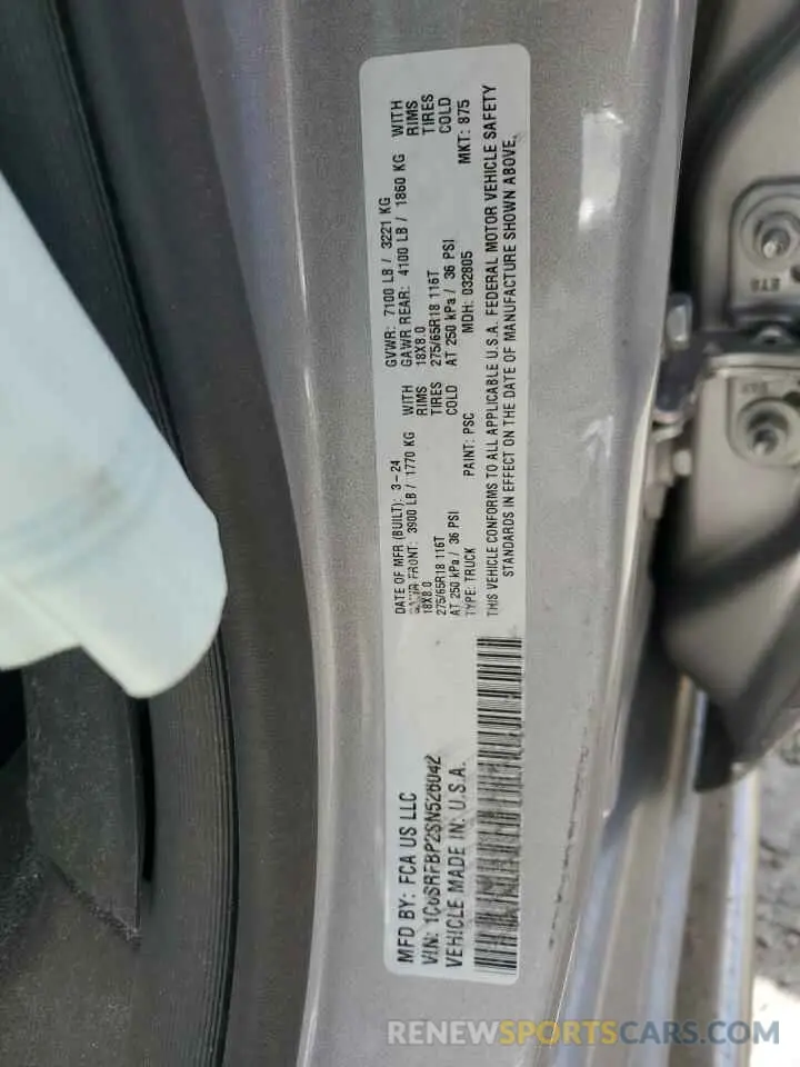 13 Photograph of a damaged car 1C6SRFBP2SN526042 RAM 1500 2025