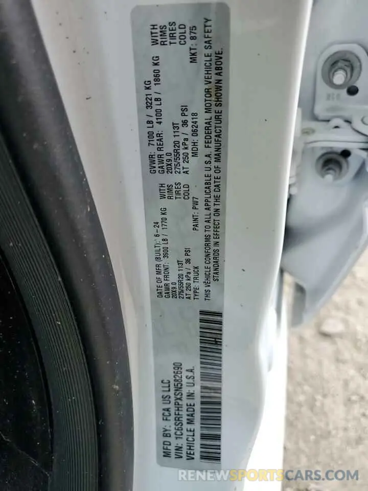 12 Photograph of a damaged car 1C6SRFHPXSN582690 RAM 1500 2025