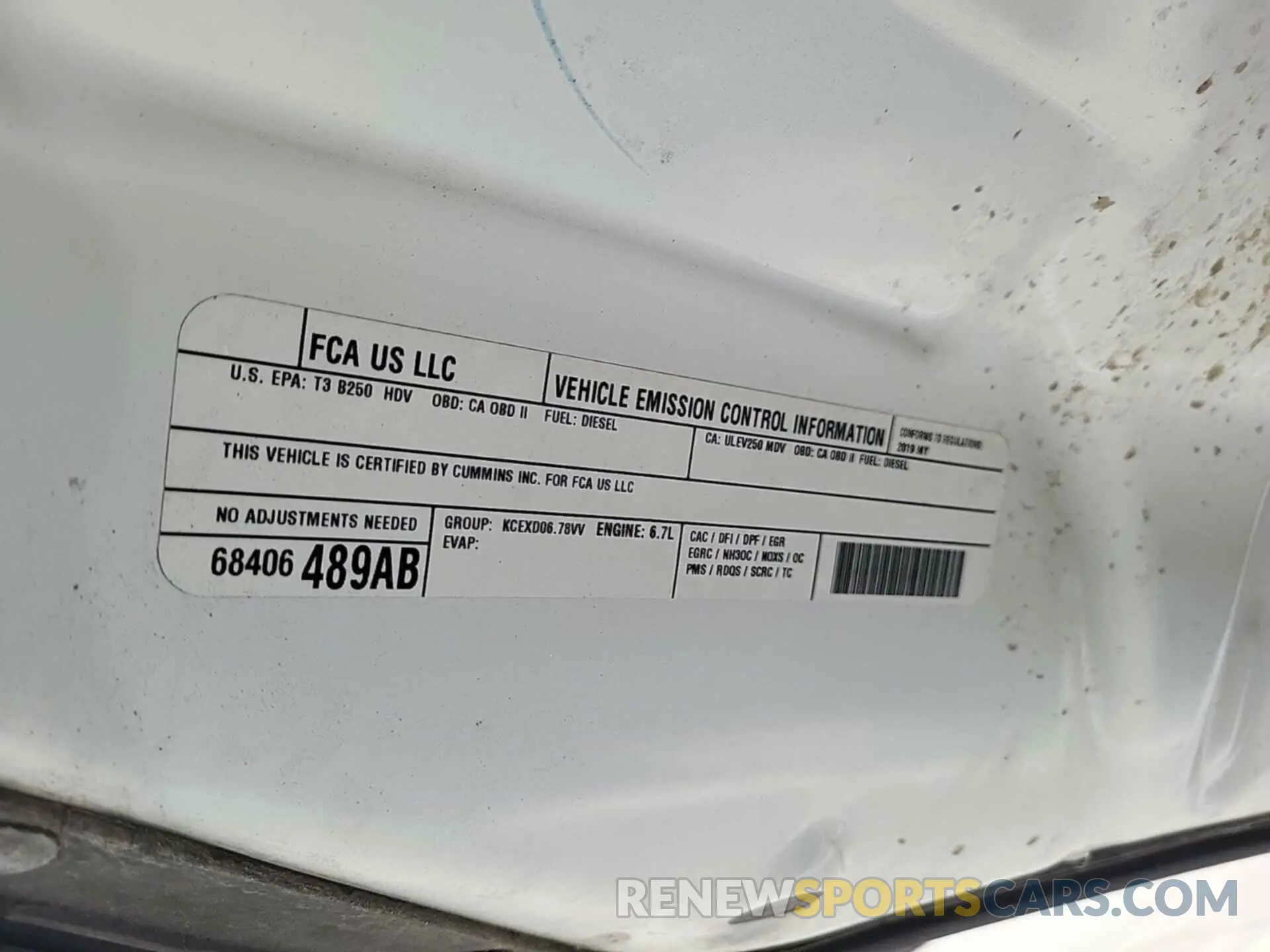 4 Photograph of a damaged car 3C6UR5CL7KG598121 RAM 2500 2019