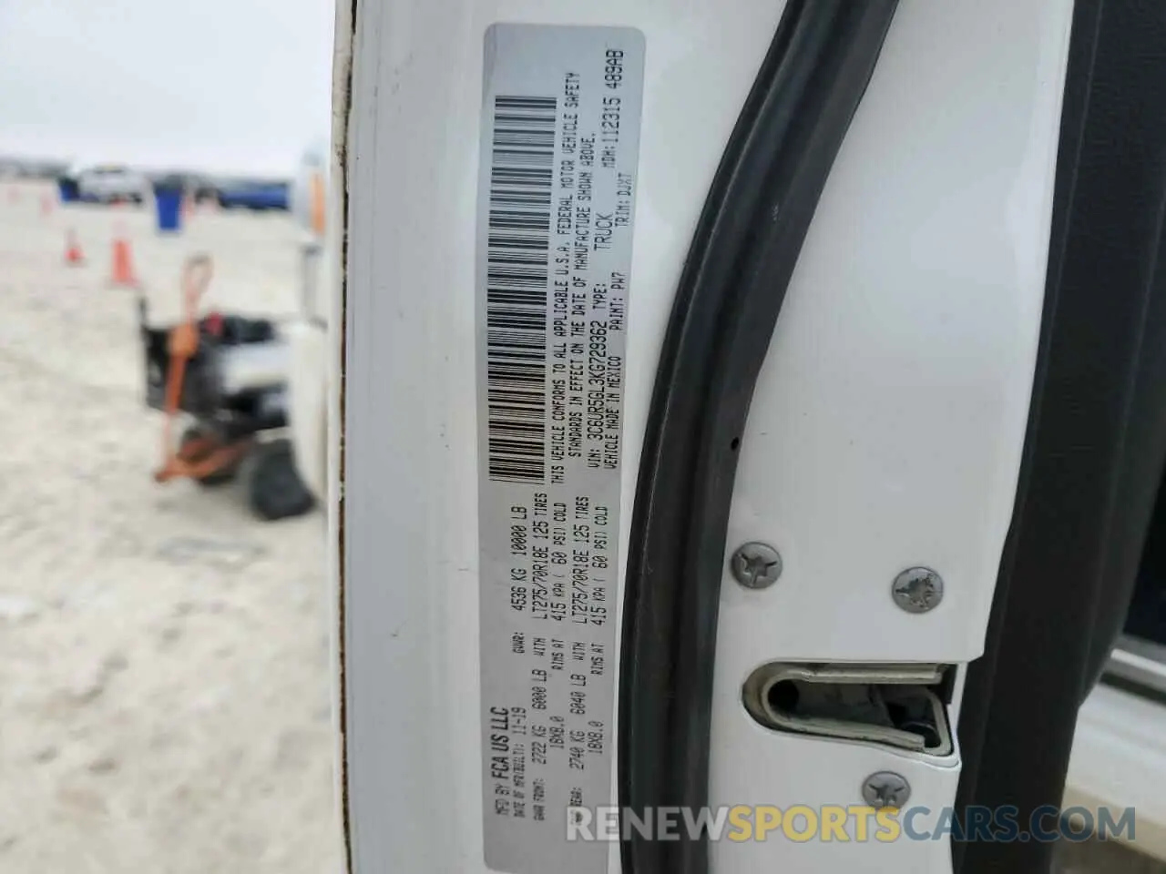 12 Photograph of a damaged car 3C6UR5GL3KG729362 RAM 2500 2019