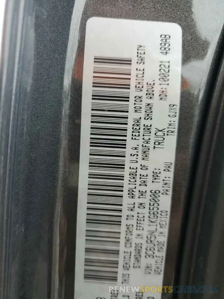 13 Photograph of a damaged car 3C6UR5NL1KG655006 RAM 2500 2019