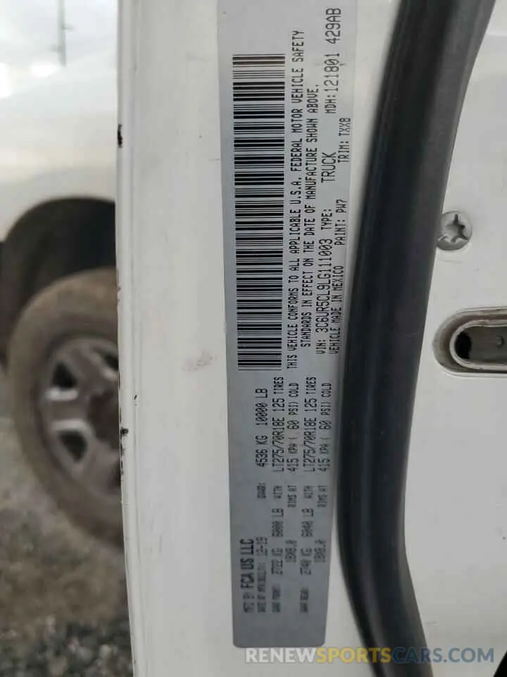 12 Photograph of a damaged car 3C6UR5CL9LG111003 RAM 2500 2020