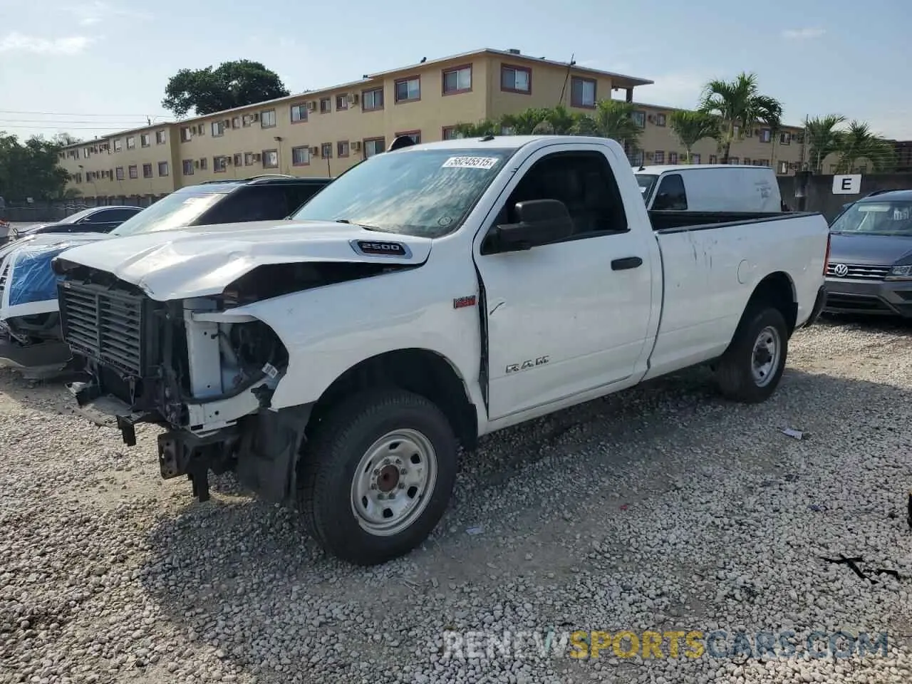 1 Photograph of a damaged car 3C6MR4AJ3MG541641 RAM 2500 2021