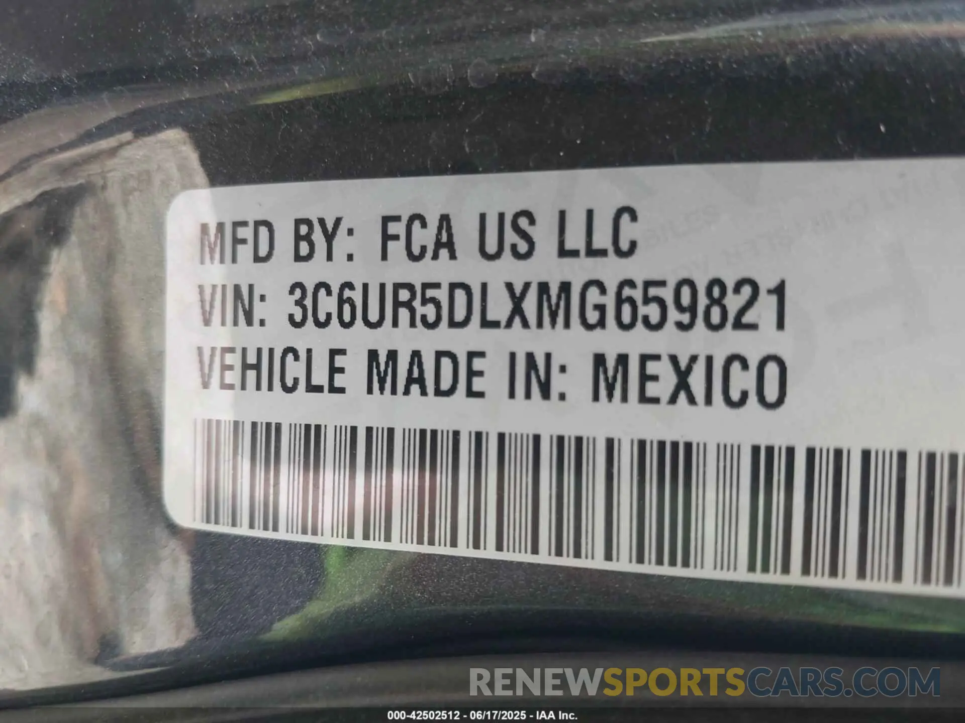 9 Photograph of a damaged car 3C6UR5DLXMG659821 RAM 2500 2021