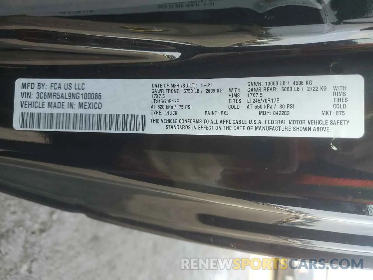 13 Photograph of a damaged car 3C6MR5AL9NG100086 RAM 2500 2022