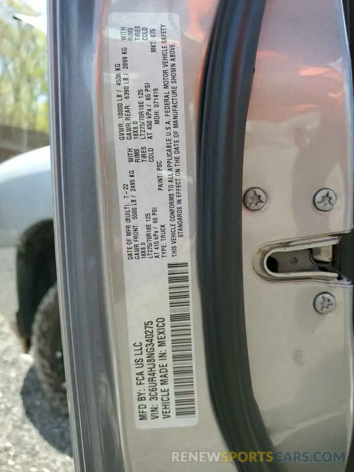 12 Photograph of a damaged car 3C6UR4HJ8NG340275 RAM 2500 2022
