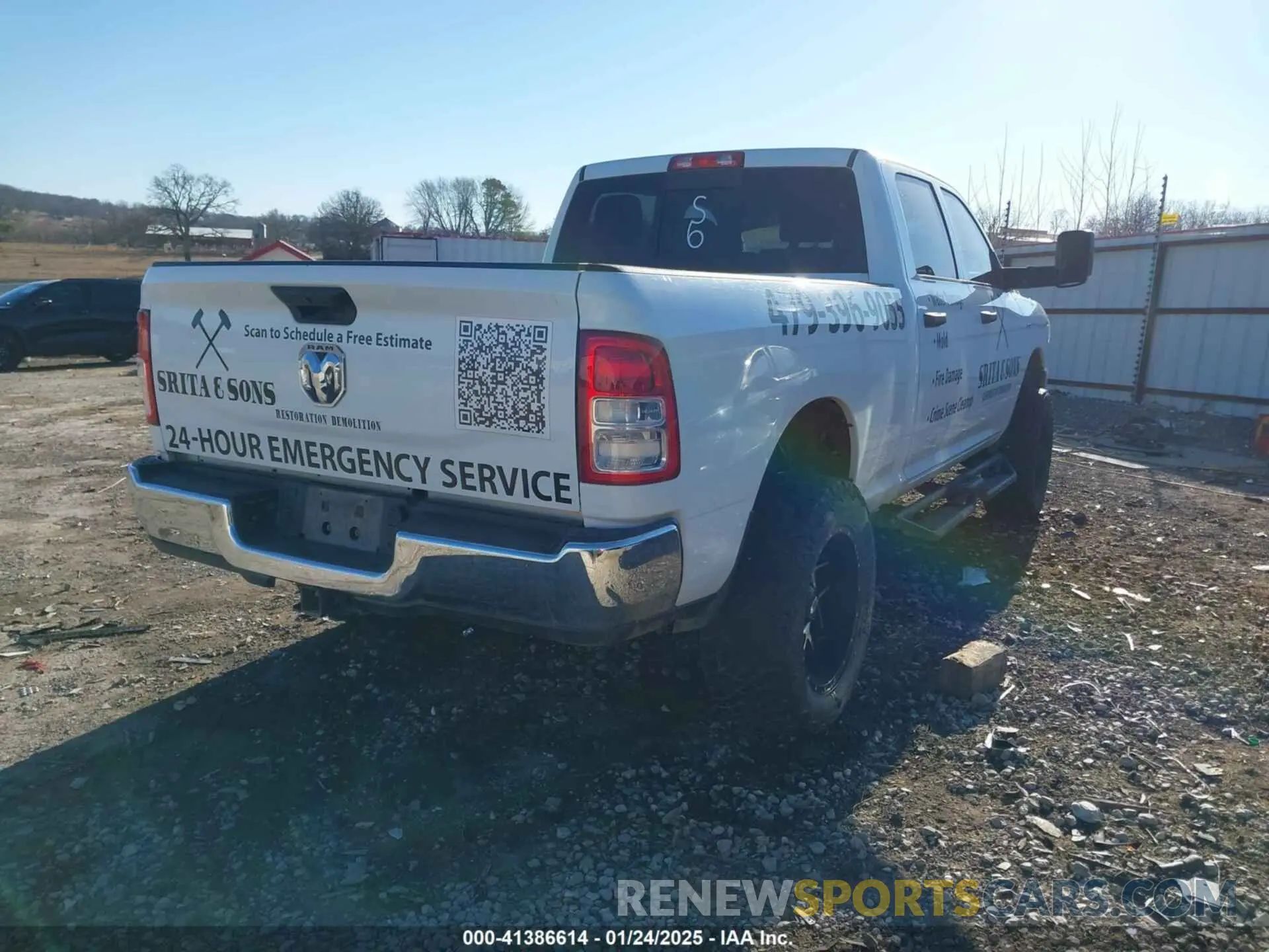 4 Photograph of a damaged car 3C6UR5CJ5NG356107 RAM 2500 2022