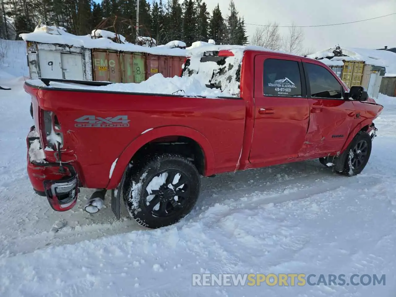 3 Photograph of a damaged car 3C6UR5DL0NG431036 RAM 2500 2022