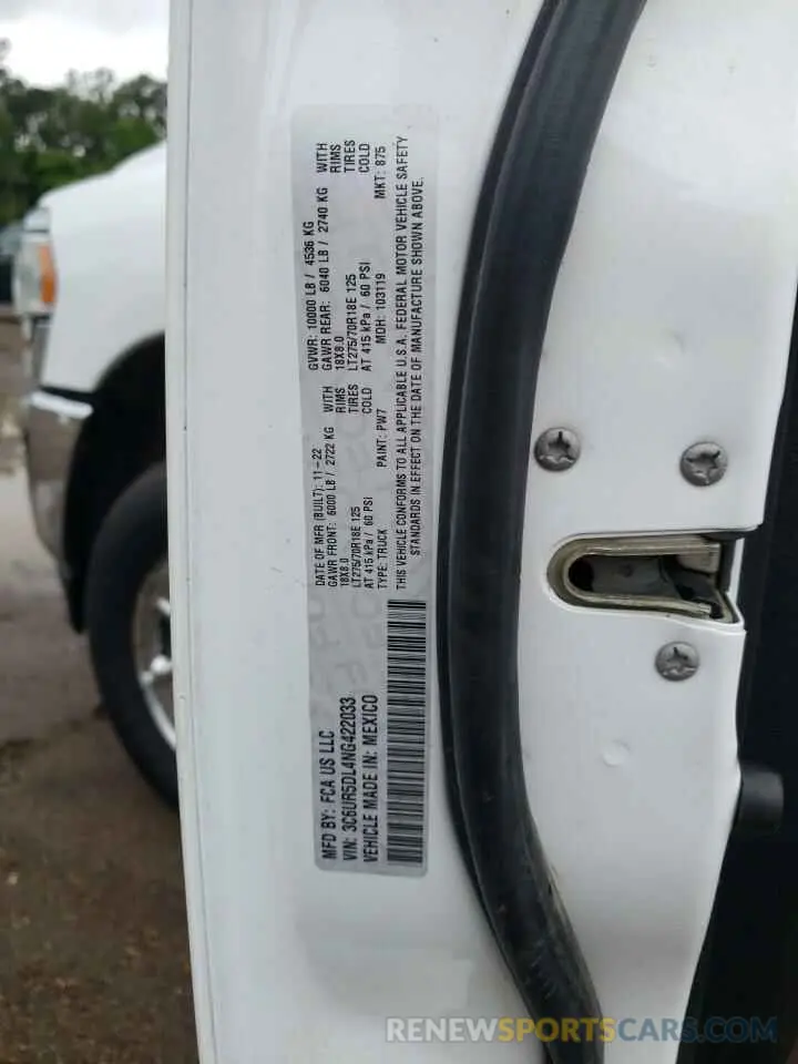 12 Photograph of a damaged car 3C6UR5DL4NG422033 RAM 2500 2022