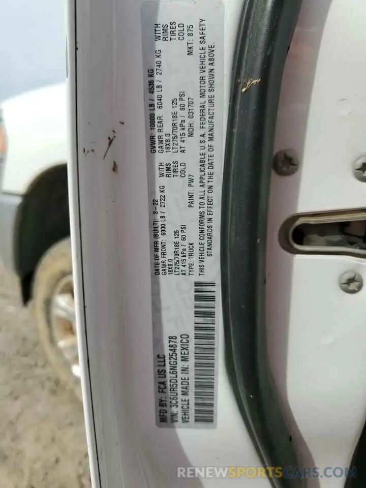 12 Photograph of a damaged car 3C6UR5DL6NG254878 RAM 2500 2022