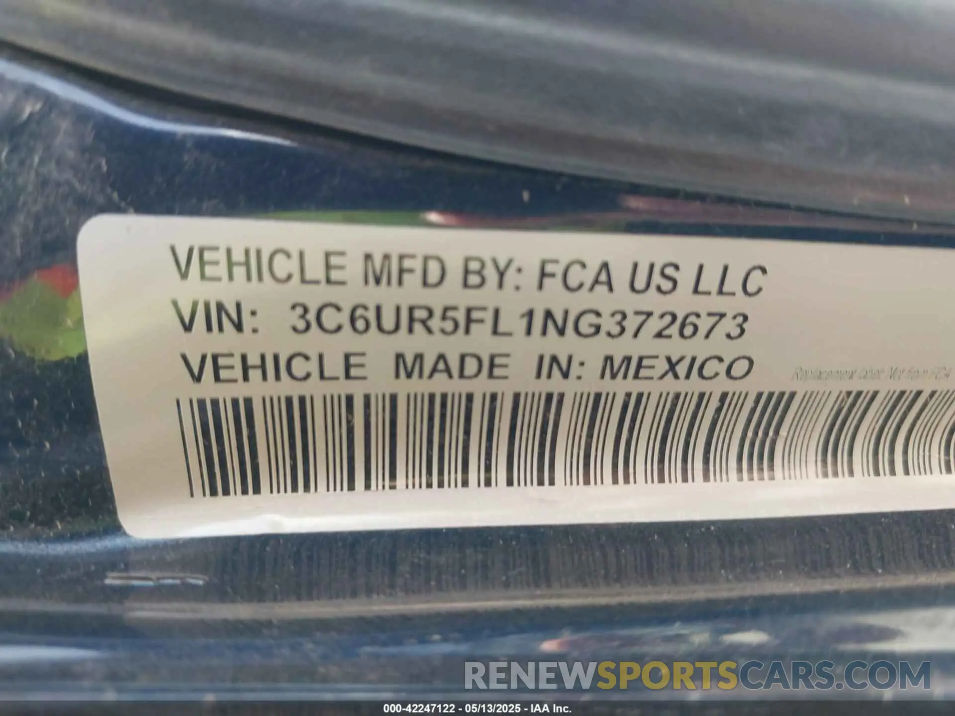 9 Photograph of a damaged car 3C6UR5FL1NG372673 RAM 2500 2022
