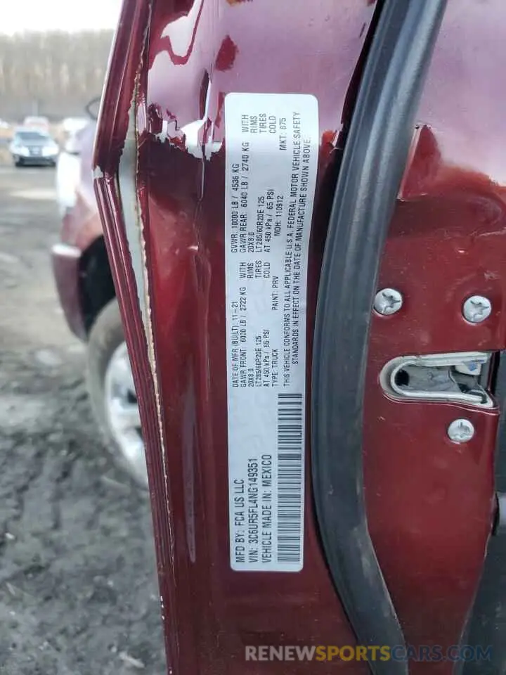 13 Photograph of a damaged car 3C6UR5FL4NG149351 RAM 2500 2022
