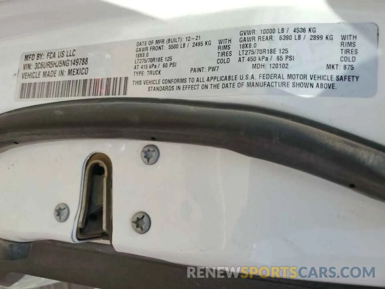 13 Photograph of a damaged car 3C6UR5HJ5NG149788 RAM 2500 2022