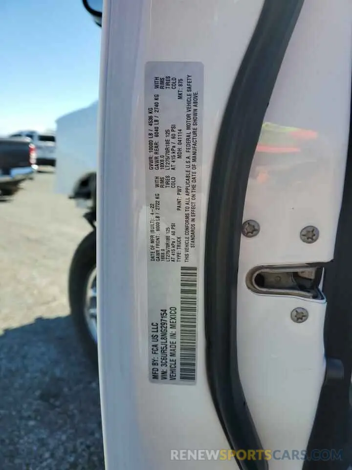 13 Photograph of a damaged car 3C6UR5JL8NG297154 RAM 2500 2022