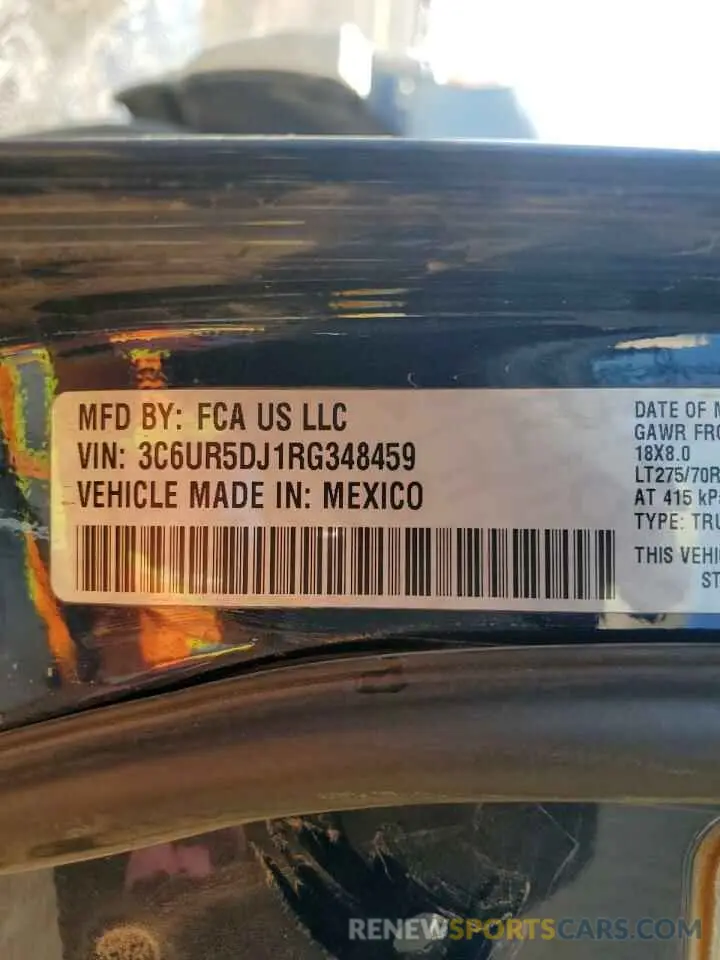 12 Photograph of a damaged car 3C6UR5DJ1RG348459 RAM 2500 2024