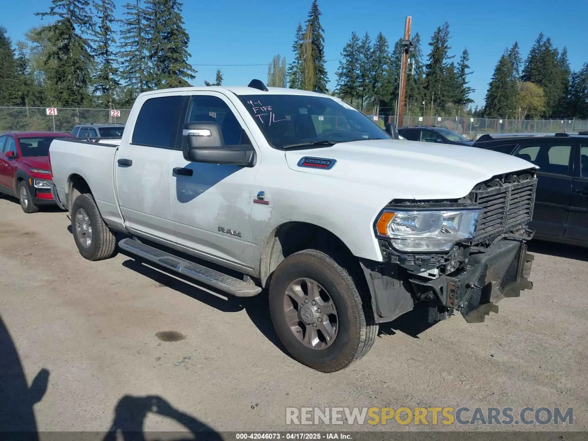 1 Photograph of a damaged car 3C6UR5DL9RG303433 RAM 2500 2024