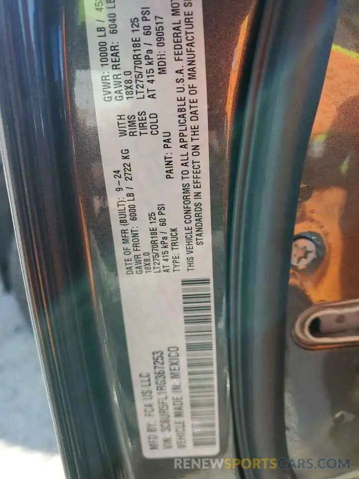 12 Photograph of a damaged car 3C6UR5FL1RG367253 RAM 2500 2024