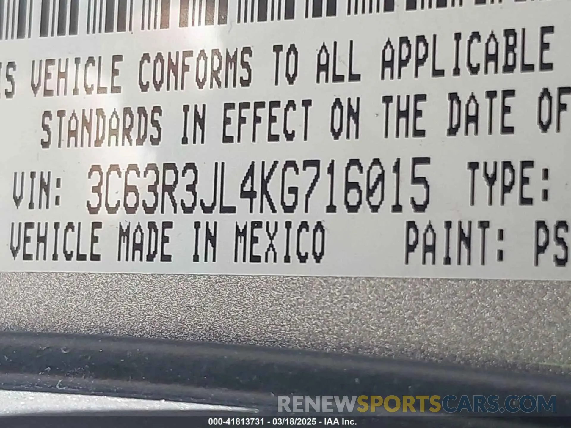 9 Photograph of a damaged car 3C63R3JL4KG716015 RAM 3500 2019