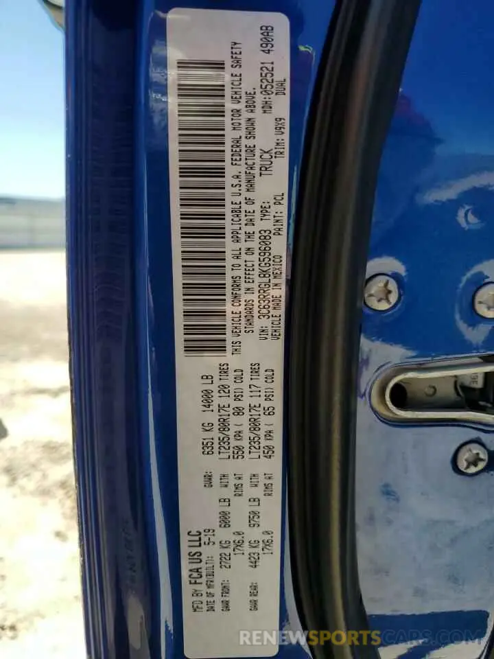 13 Photograph of a damaged car 3C63RRGL8KG596083 RAM 3500 2019