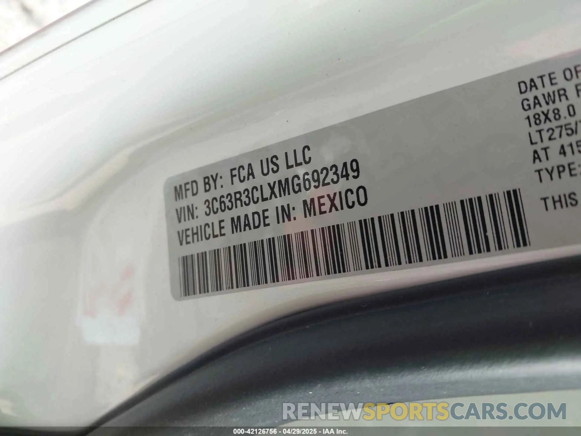8 Photograph of a damaged car 3C63R3CLXMG692349 RAM 3500 2021