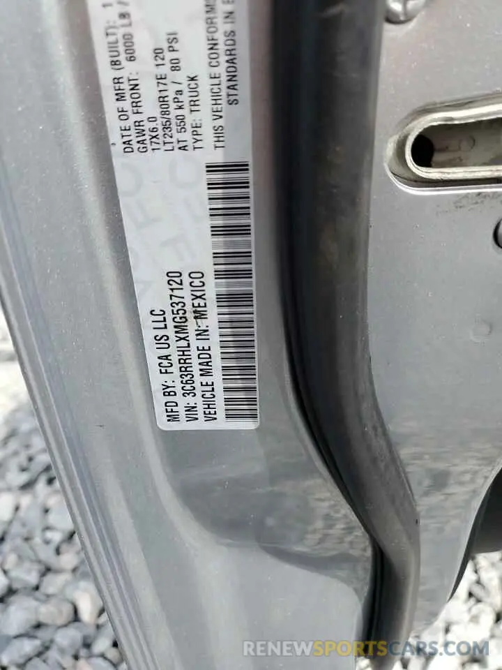 10 Photograph of a damaged car 3C63RRHLXMG537120 RAM 3500 2021