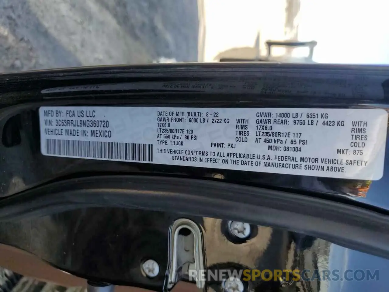 12 Photograph of a damaged car 3C63RRJL9NG360720 RAM 3500 2022