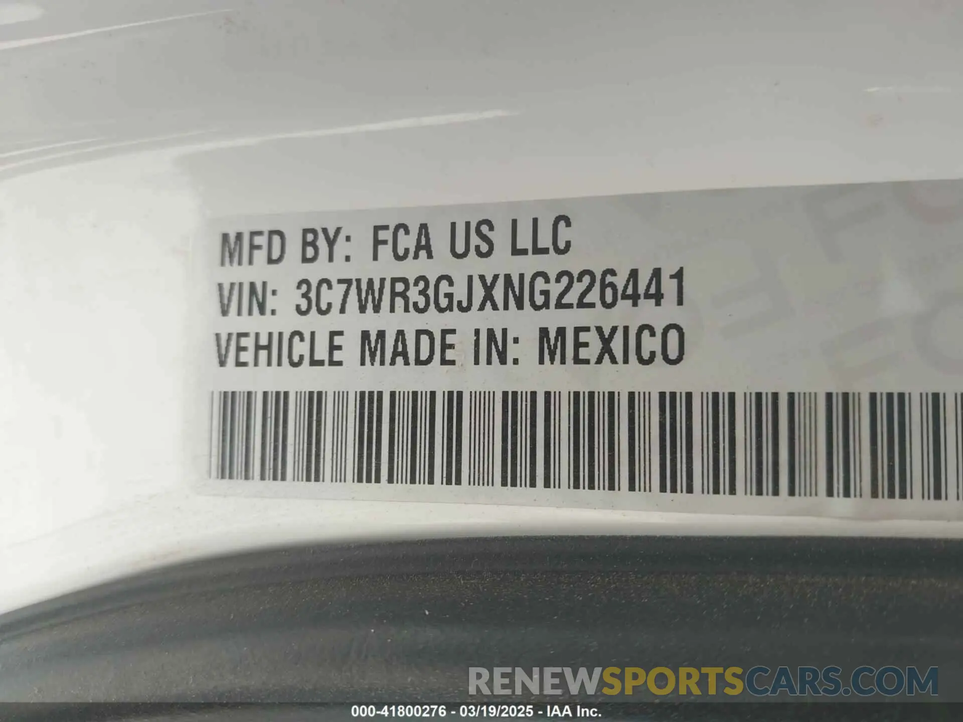 7 Photograph of a damaged car 3C7WR3GJXNG226441 RAM 3500 2022