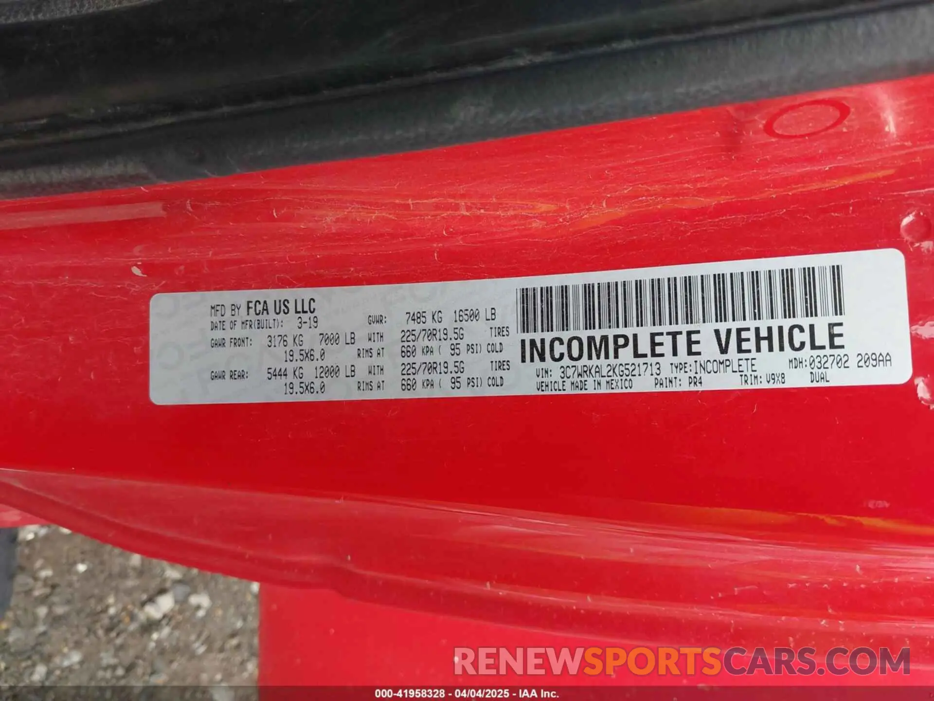9 Photograph of a damaged car 3C7WRKAL2KG521713 RAM 4500 CHASSIS 2019